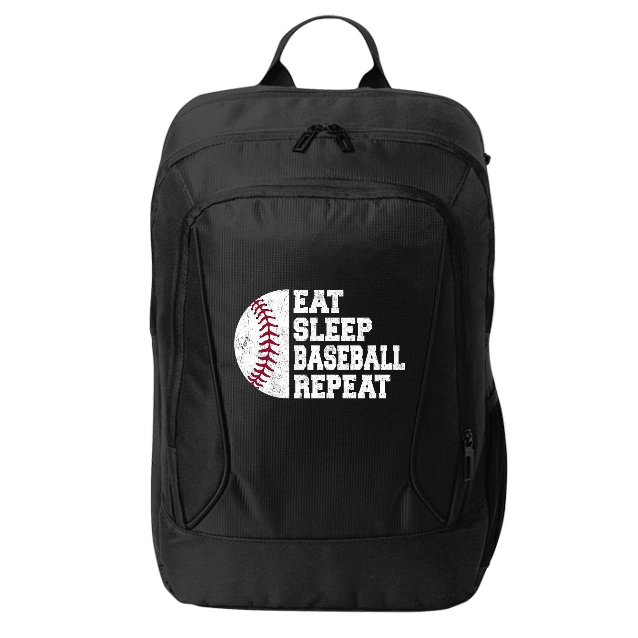 Eat Sleep Baseball Repeat Vintage Funny Baseball Player City Backpack