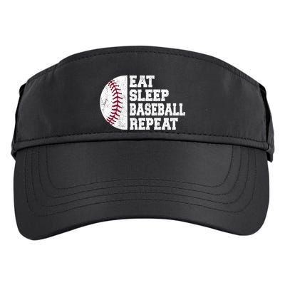 Eat Sleep Baseball Repeat Vintage Funny Baseball Player Adult Drive Performance Visor