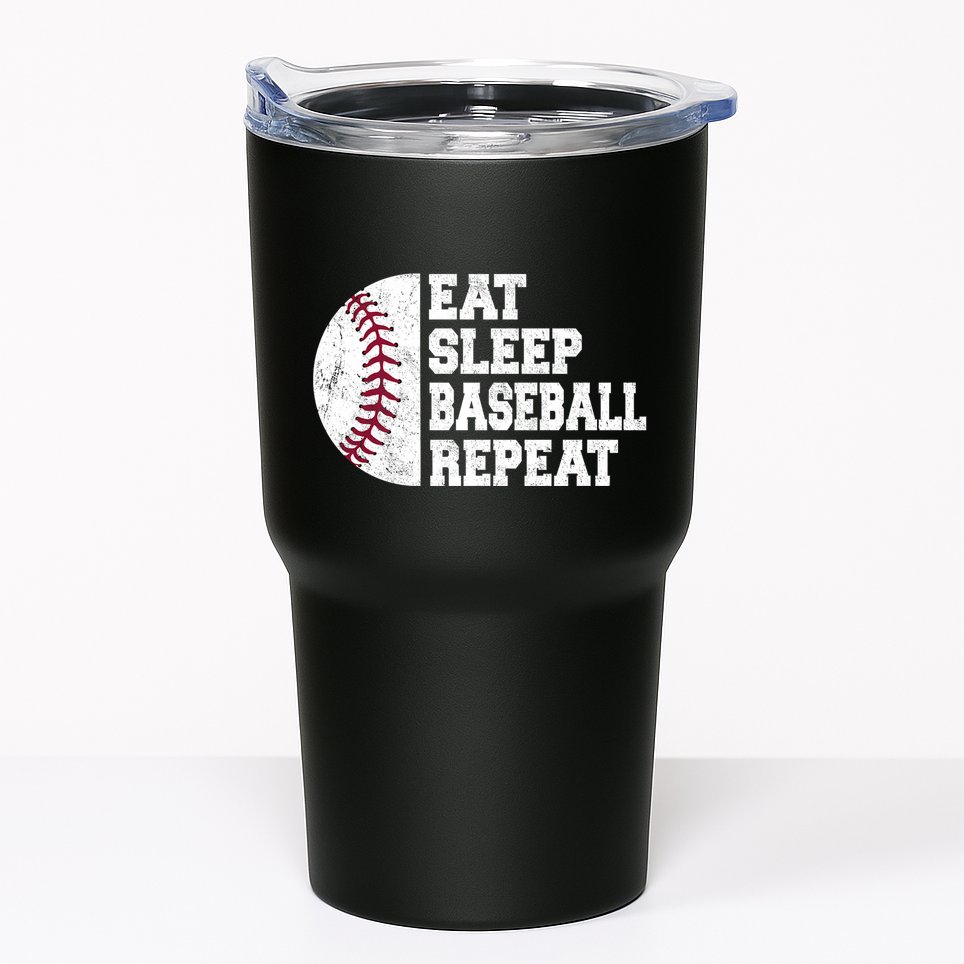 Eat Sleep Baseball Repeat Vintage Funny Baseball Player Tumbler