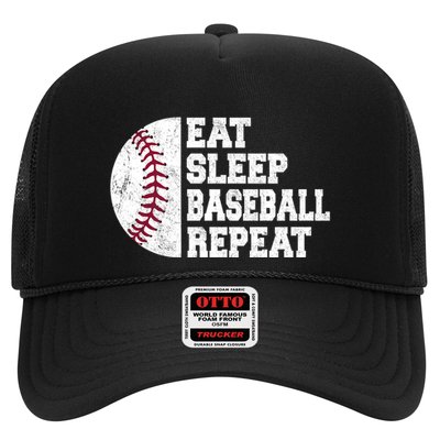 Eat Sleep Baseball Repeat Vintage Funny Baseball Player Trucker Hat