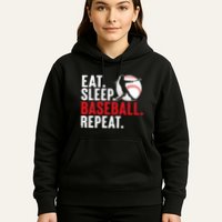 Eat Sleep Baseball Repeat Vintage Funny Baseball Player Hoodie
