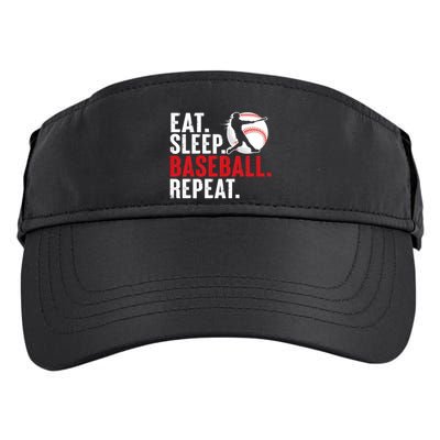 Eat Sleep Baseball Repeat Vintage Funny Baseball Player Adult Drive Performance Visor