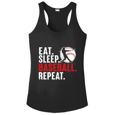 Eat Sleep Baseball Repeat Vintage Funny Baseball Player Ladies PosiCharge Competitor Racerback Tank