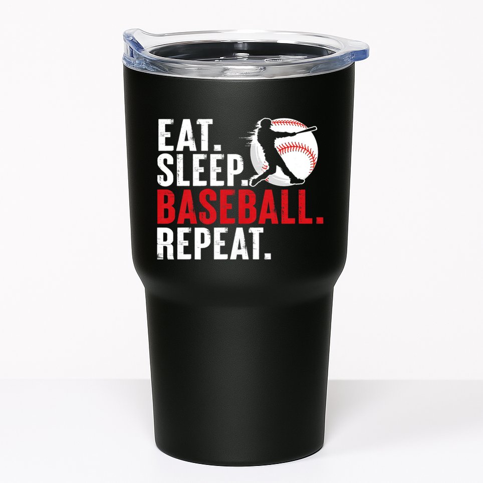 Eat Sleep Baseball Repeat Vintage Funny Baseball Player Tumbler