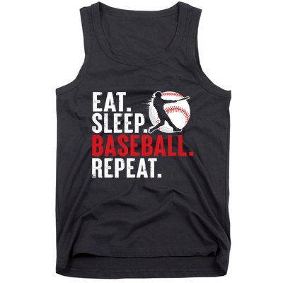 Eat Sleep Baseball Repeat Vintage Funny Baseball Player Tank Top