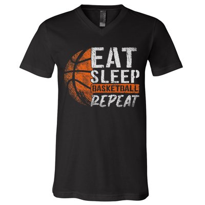 Eat Sleep Basketball Repeat Girls Basketball Player V-Neck T-Shirt