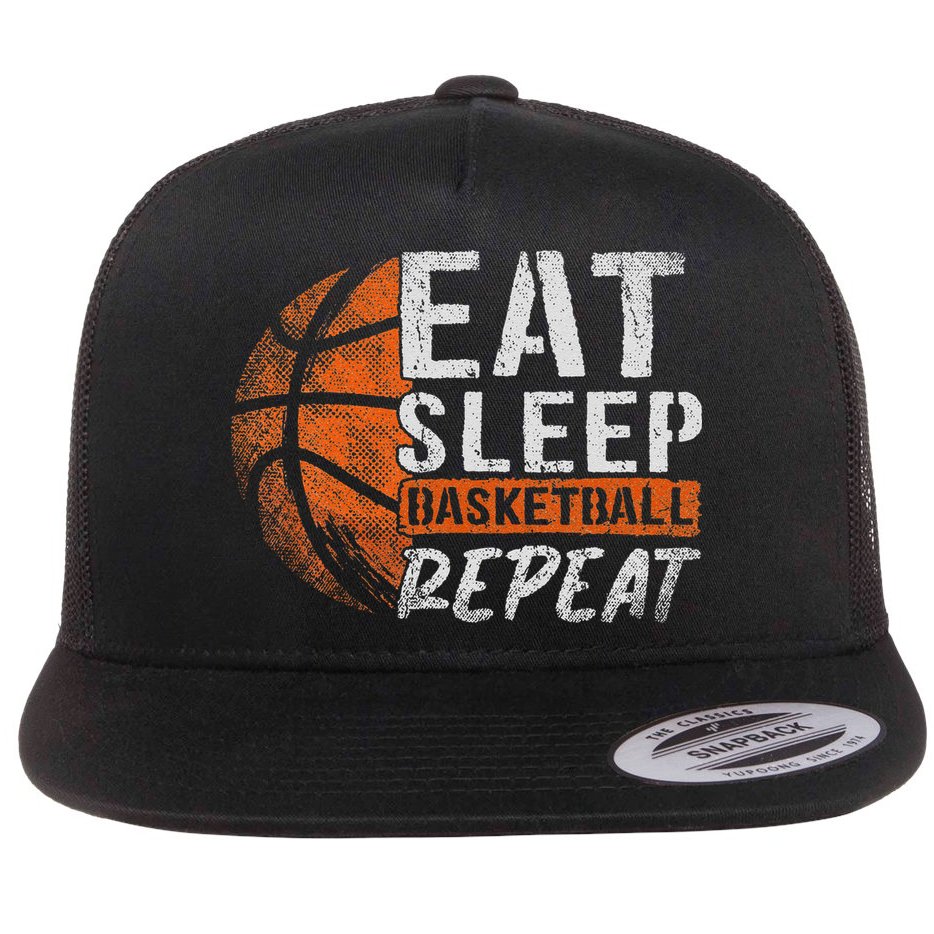 Eat Sleep Basketball Repeat Girls Basketball Player Flat Bill Trucker Hat