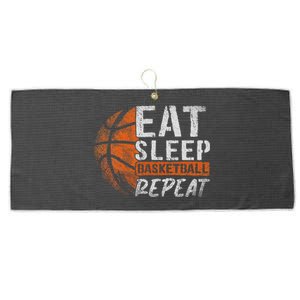 Eat Sleep Basketball Repeat Girls Basketball Player Large Microfiber Waffle Golf Towel