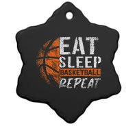 Eat Sleep Basketball Repeat Girls Basketball Player Ceramic Star Ornament