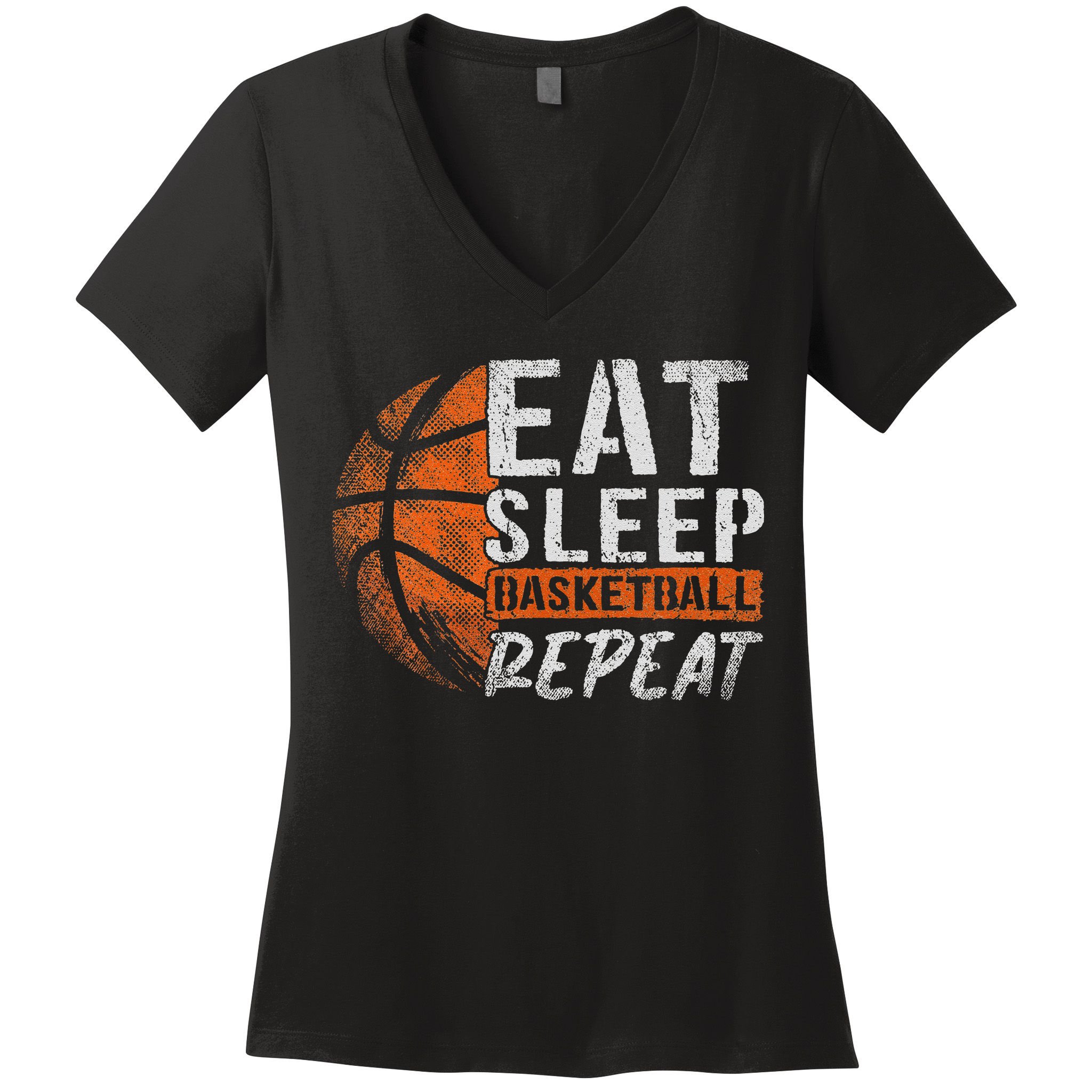 Eat Sleep Basketball Repeat Girls Basketball Player Women's V-Neck T-Shirt