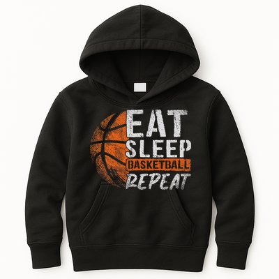 Eat Sleep Basketball Repeat Girls Basketball Player Kids Hoodie