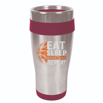 Eat Sleep Basketball Repeat Girls Basketball Player 16oz Travel Tumbler