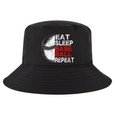 Eat Sleep Baseball Repeat Vintage Funny Baseball Player Cool Comfort Performance Bucket Hat