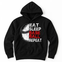 Eat Sleep Baseball Repeat Vintage Funny Baseball Player Hoodie