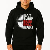 Eat Sleep Baseball Repeat Vintage Funny Baseball Player Hoodie