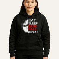 Eat Sleep Baseball Repeat Vintage Funny Baseball Player Hoodie