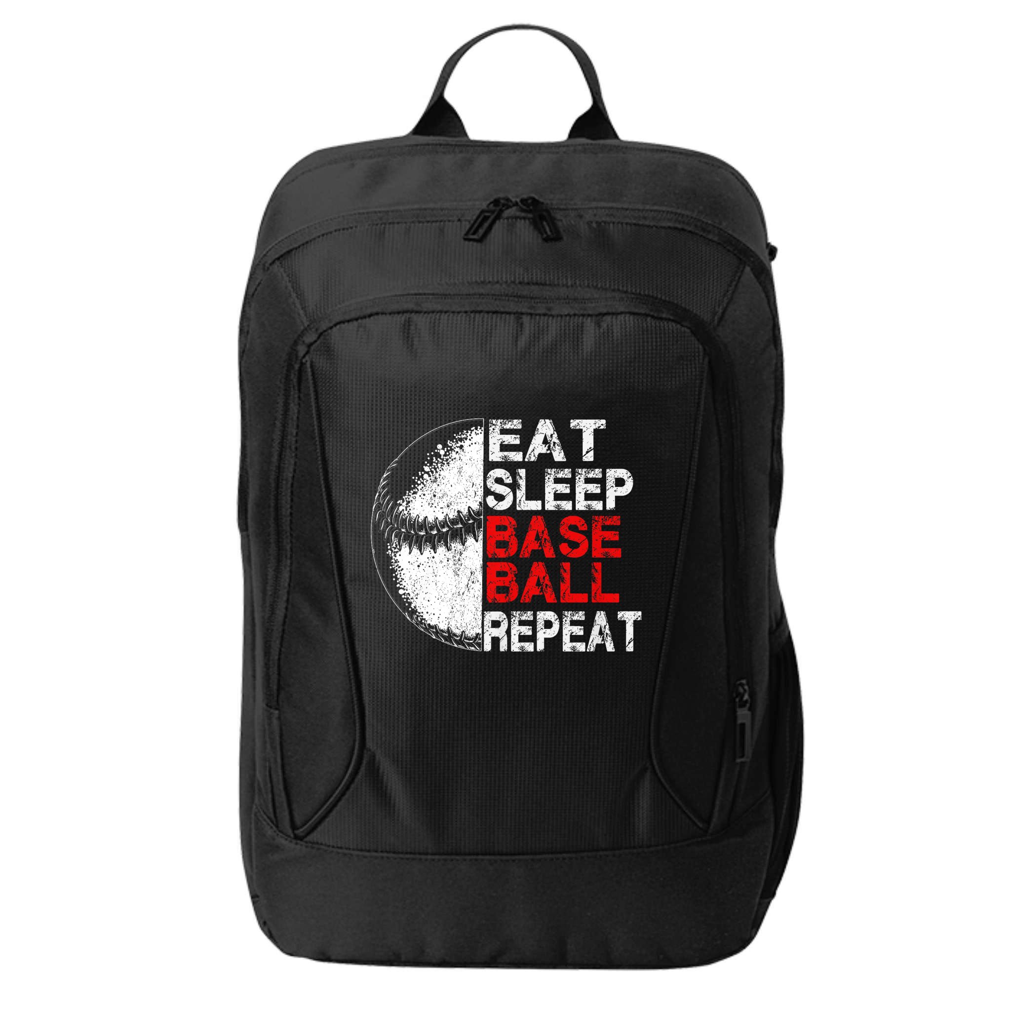 Eat Sleep Baseball Repeat Vintage Funny Baseball Player City Backpack