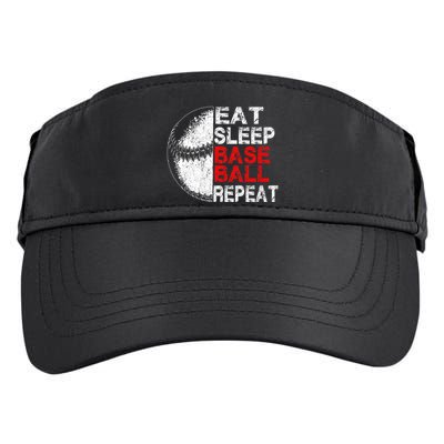 Eat Sleep Baseball Repeat Vintage Funny Baseball Player Adult Drive Performance Visor