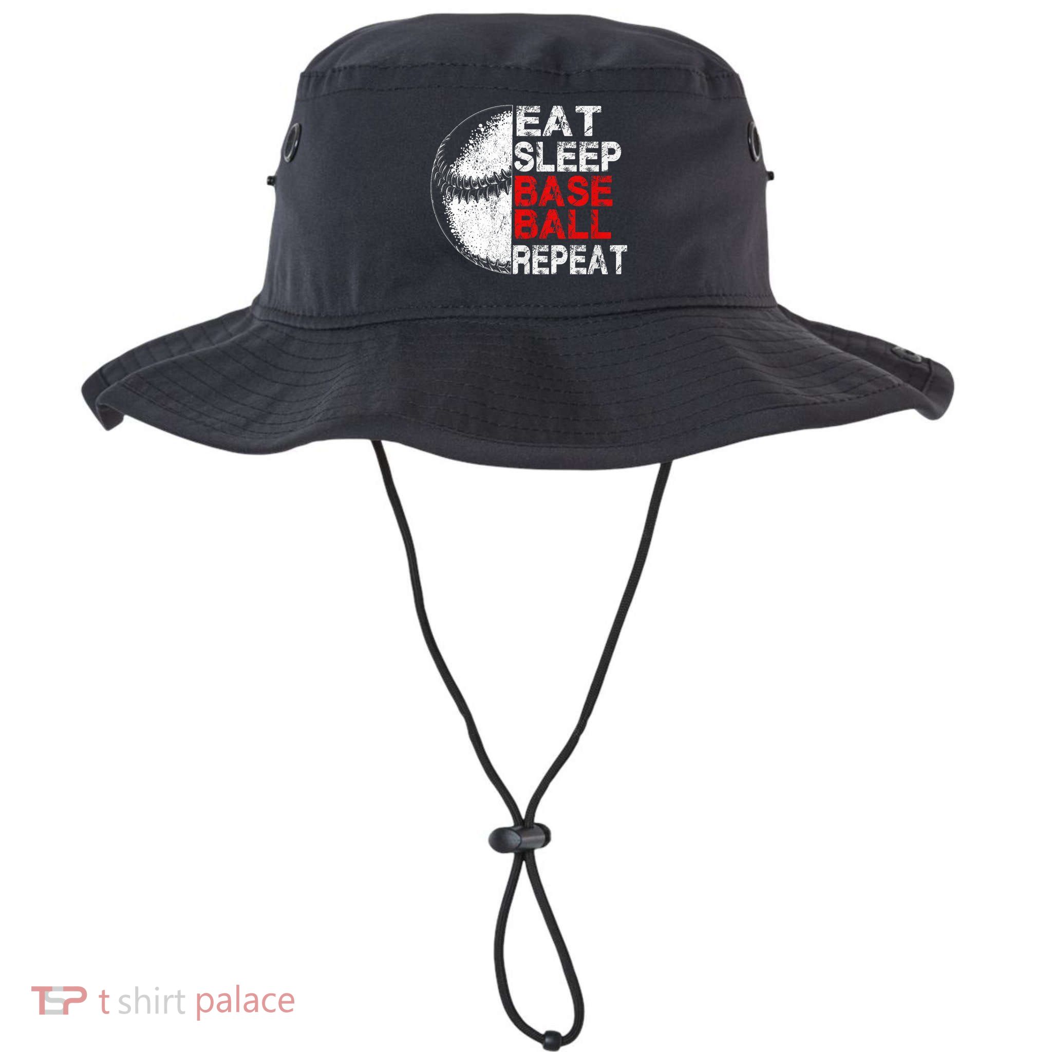 Eat Sleep Baseball Repeat Vintage Funny Baseball Player Bucket Hat