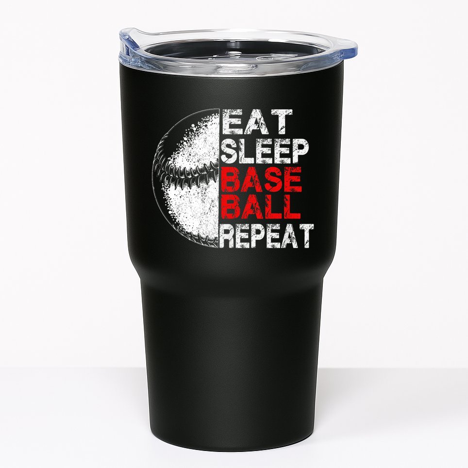 Eat Sleep Baseball Repeat Vintage Funny Baseball Player Tumbler