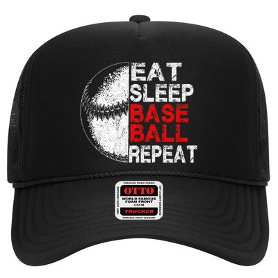 Eat Sleep Baseball Repeat Vintage Funny Baseball Player Trucker Hat