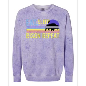 Eat Sleep Bison Repeat Colorblast Crewneck Sweatshirt