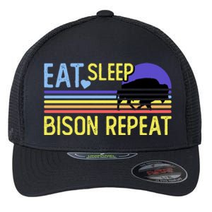 Eat Sleep Bison Repeat Flexfit Unipanel Trucker Cap