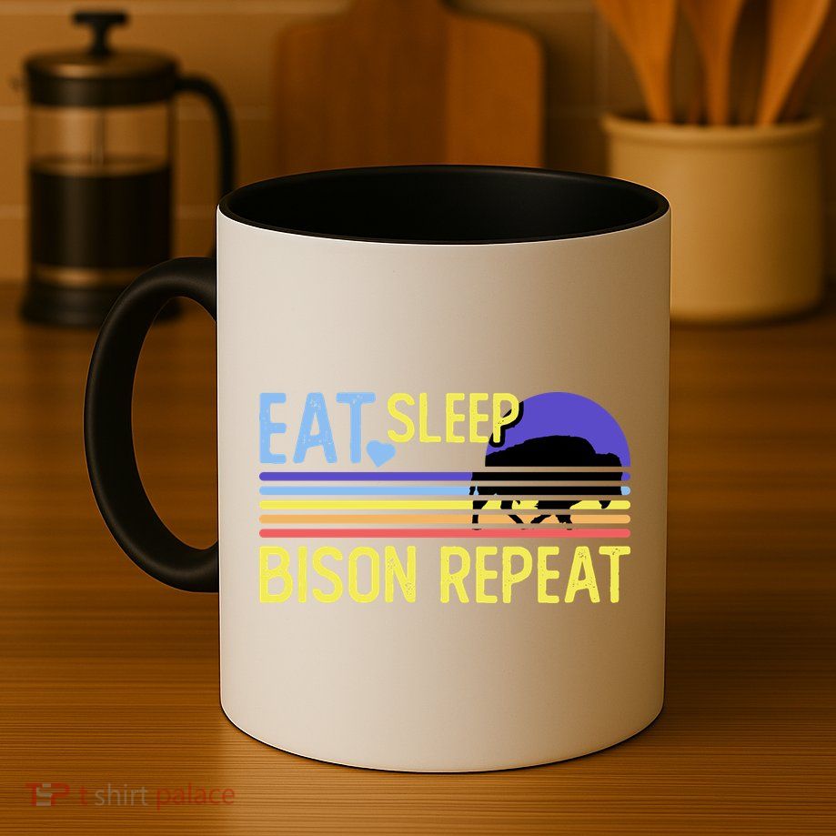 Eat Sleep Bison Repeat Mug