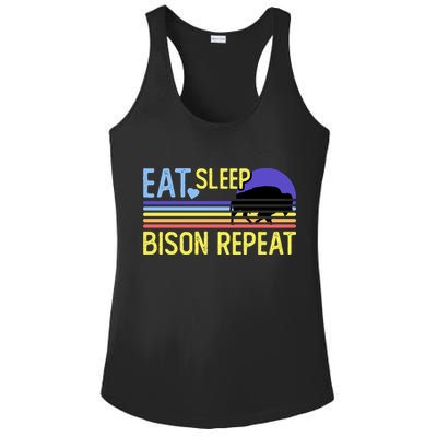 Eat Sleep Bison Repeat Ladies PosiCharge Competitor Racerback Tank