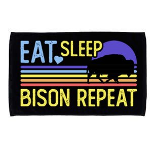 Eat Sleep Bison Repeat Microfiber Hand Towel