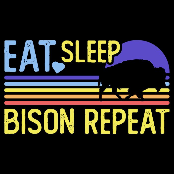 Eat Sleep Bison Repeat Cropped Pullover Crew