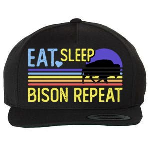 Eat Sleep Bison Repeat Wool Snapback Cap