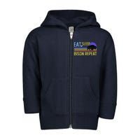 Eat Sleep Bison Repeat Toddler Zip Fleece Hoodie