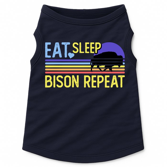 Eat Sleep Bison Repeat Doggie Tank