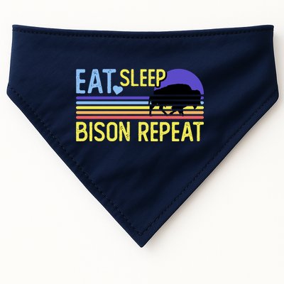 Eat Sleep Bison Repeat USA-Made Doggie Bandana