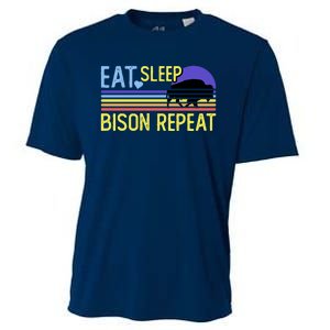 Eat Sleep Bison Repeat Cooling Performance Crew T-Shirt