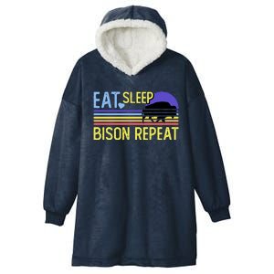 Eat Sleep Bison Repeat Hooded Wearable Blanket