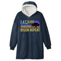 Eat Sleep Bison Repeat Hooded Wearable Blanket