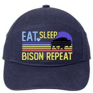 Eat Sleep Bison Repeat 7-Panel Snapback Hat