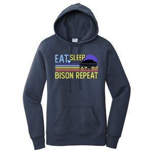 Eat Sleep Bison Repeat Women's Pullover Hoodie