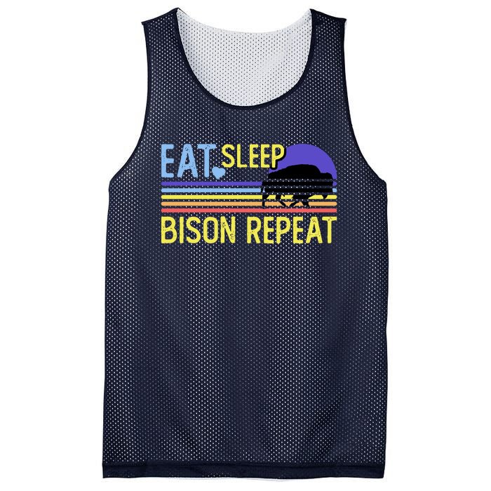 Eat Sleep Bison Repeat Mesh Reversible Basketball Jersey Tank