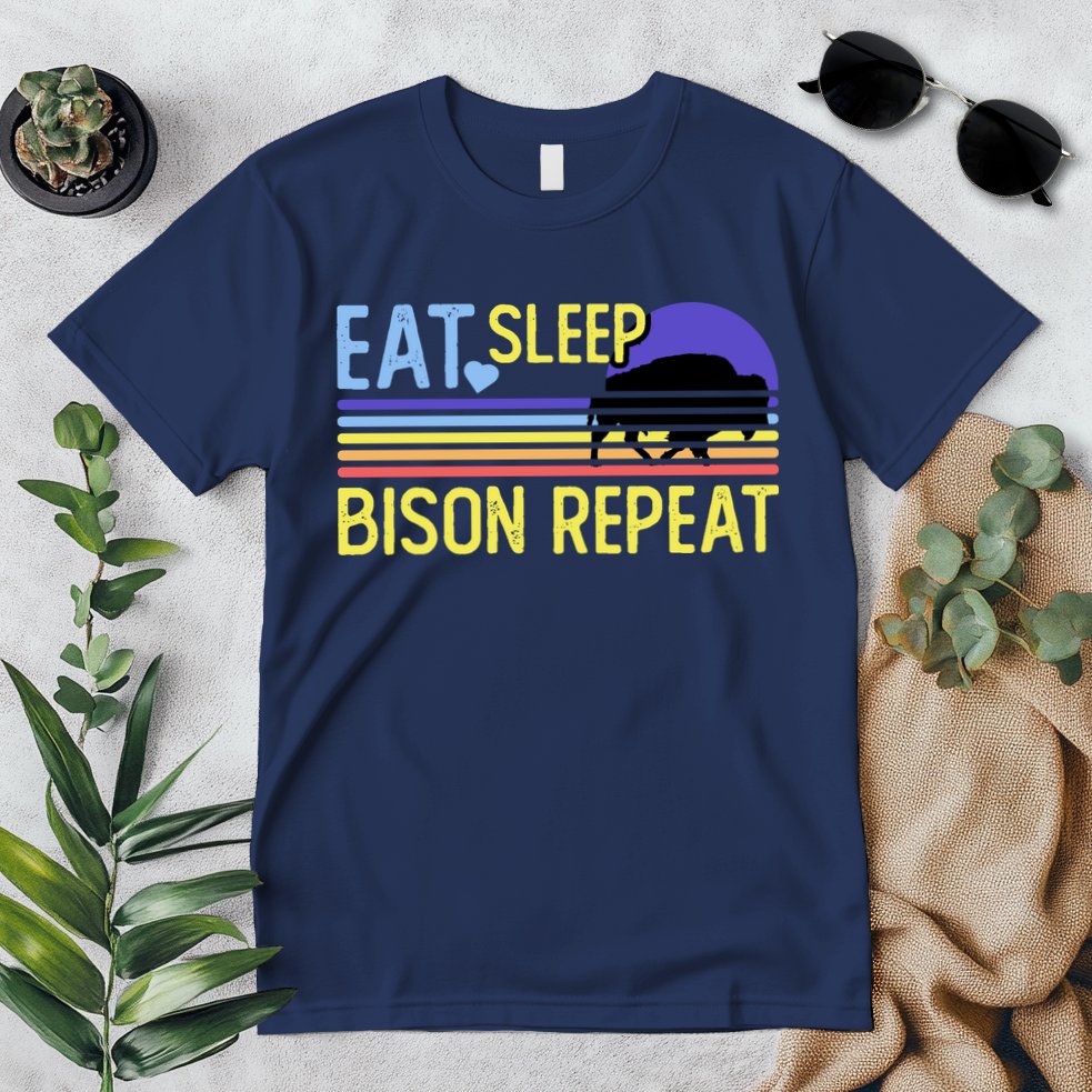 Eat Sleep Bison Repeat Premium T-Shirt