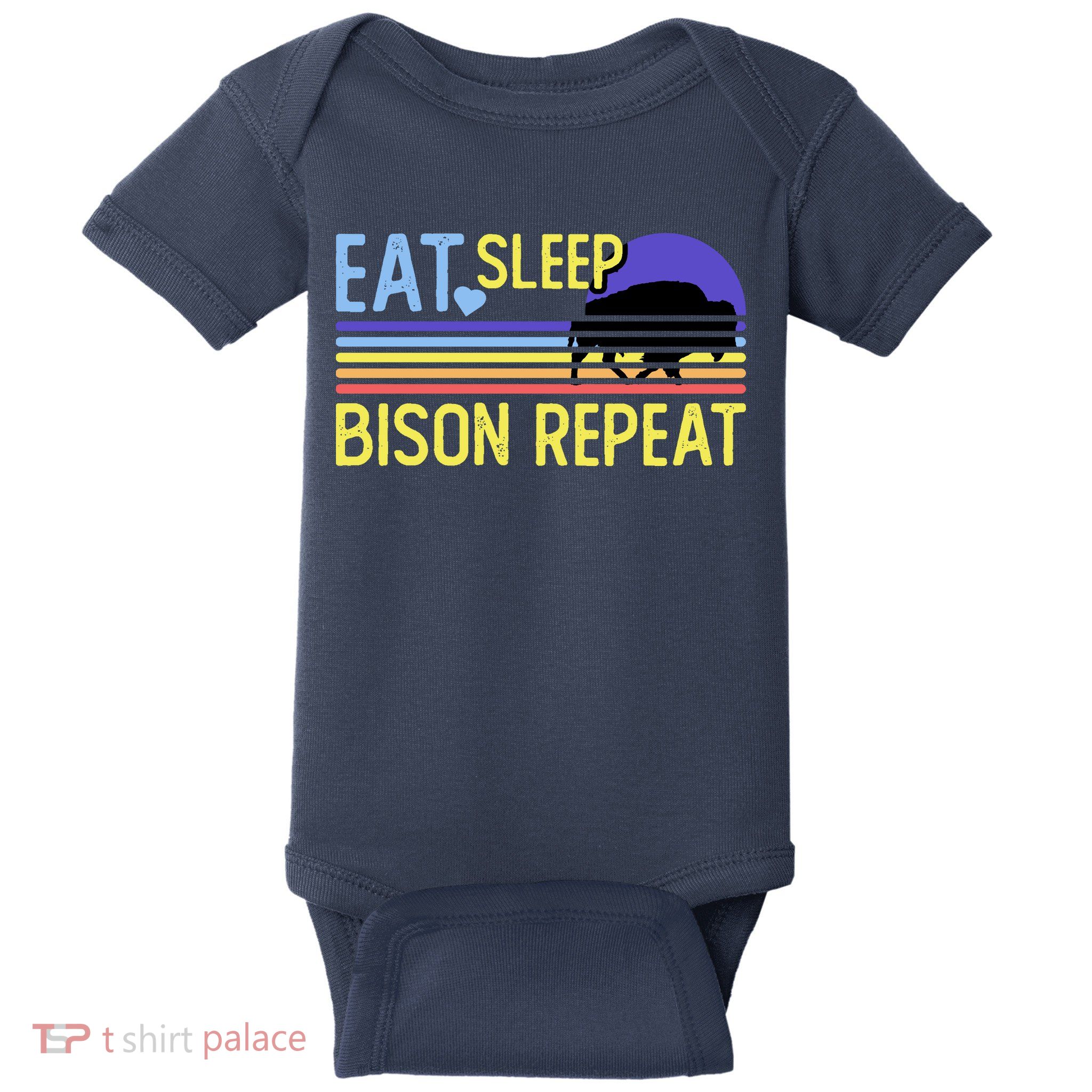 Eat Sleep Bison Repeat Baby Bodysuit
