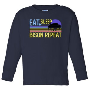 Eat Sleep Bison Repeat Toddler Long Sleeve Shirt