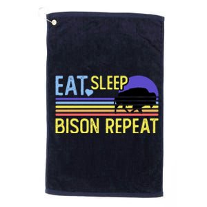 Eat Sleep Bison Repeat Platinum Collection Golf Towel