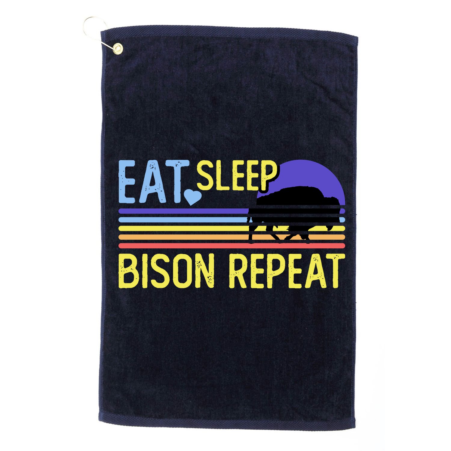 Eat Sleep Bison Repeat Golf Towel