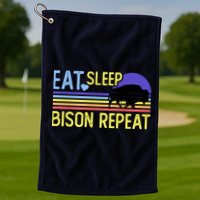Eat Sleep Bison Repeat Golf Towel