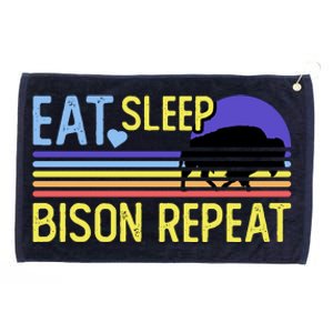 Eat Sleep Bison Repeat Grommeted Golf Towel