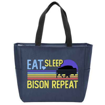 Eat Sleep Bison Repeat Zip Tote Bag