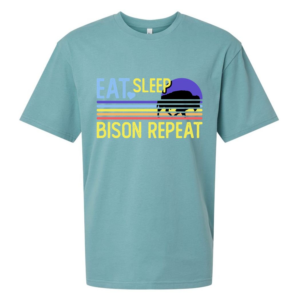 Eat Sleep Bison Repeat Sueded Cloud Jersey T-Shirt